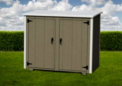 Large 2-can shed with PVC lid