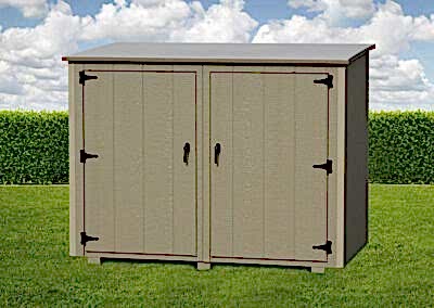 Jumbo 2-can shed with PVC lid